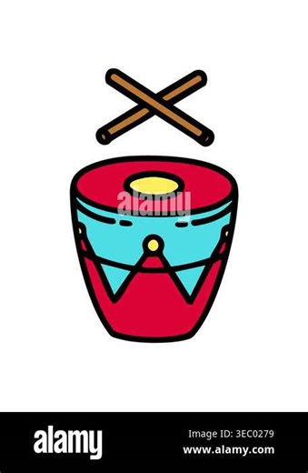 vibrating motion animation of traditional brazilian drum percussion instrument Stock Video Footage - Alamy