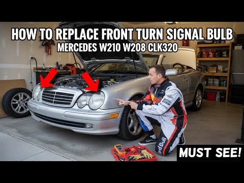 How to Replace Front Left Right Turn Signal Light Bulb Mercedes W210 W208 e320 e430 clk320 clk430