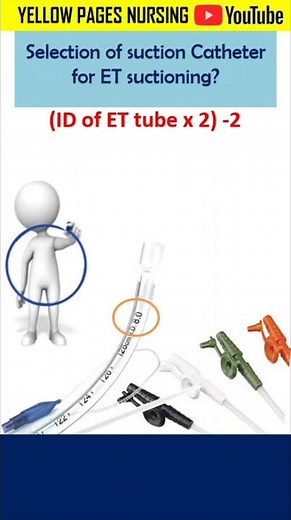 Selection of suction catheter for Endotracheal suction
