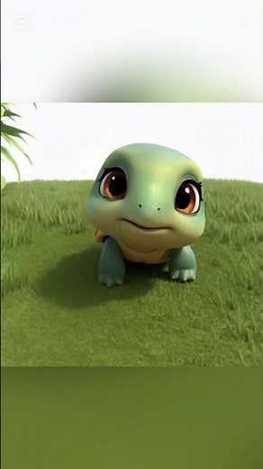 Cute animated tortoise playing on the grass. #cute #cartoon