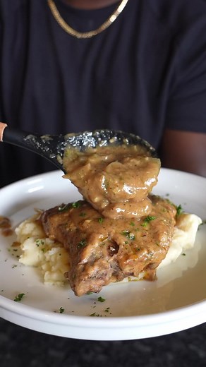 49K views · 3.5K reactions | Ingredients below  Full recipes in my bio 2 bone in pork chops. @verynoiceeseasoning Olive oil Flour for coating and Roux Oil for pan frying Onion Garlic Unsalted Butter Chicken stock or waterPotatoes Heavy cream Salt & white pepper | chefchosen | Facebook