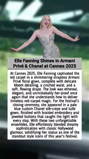 Elle Fanning Shines in Armani Privé & Chanel at Cannes 2025