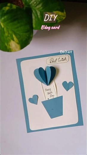 DIY b'day card💌#cute b'day card✨️#share with b'day buddy🥳#art#craft#ytshots🤩