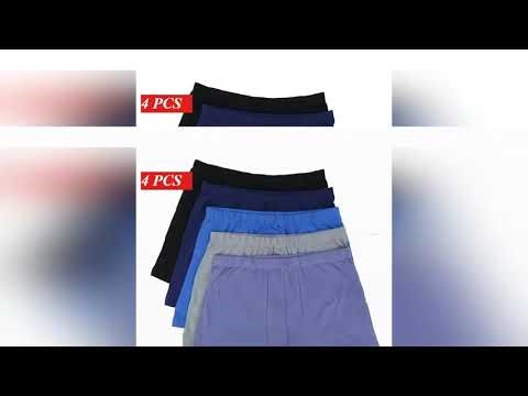 4Pcs 100% Cotton Men's Boxer Briefs Plus Size 8XL-10XL Loose Fit Underwear Big Tall Soft Breathable