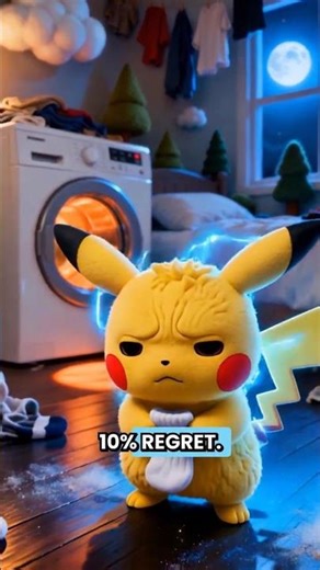 Pikachu Tried to Help With Laundry… and Now He’s 90% Static ⚡🧦