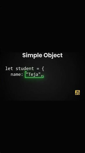 an object stores related data in key-value pairs.student is an object.
