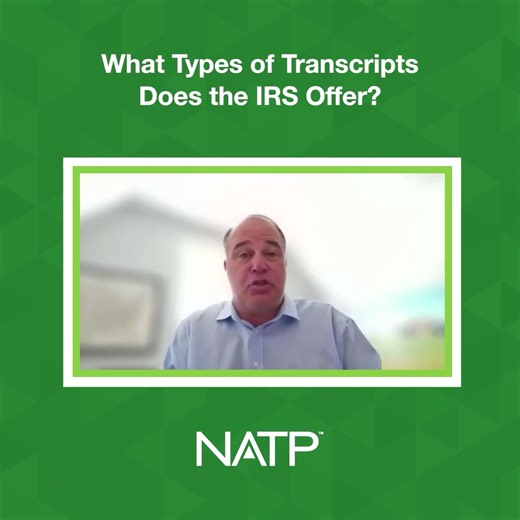 🎥 What’s the difference between return, account, and wage & income transcripts? In this video, NATP instructor and tax resolution expert Jim Buttonow breaks down the 4 main types of IRS transcripts — and highlights the new Business Entity Transcript tax pros should be watching. 📌 A must-know if you’re working with business clients or filing amended returns. | National Association of Tax Professionals (NATP)