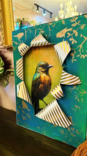 Busted canvas 3D art , This is a fun decoupage project. I used two canvas’ from dollar store and some decoupage papers from #redesignwithprima #decoupageart #bustedcanvasart #bustedcanvas