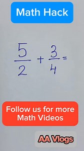 5.3K views · 47 reactions | Math Hack #fypviralシ #mathematics #mathhack #AddingFraction #fractionhack #viralreels #viralvideo #everyone #followers #tutorial #tutorialvideo | AA Vlogs | Facebook