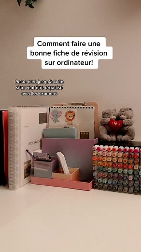 TUTO fiche de révision pour être organiser pour les examens ✨ ( sur ordinateur ou papier) #pourtoi #tuto #examens #fichederevision #organiser