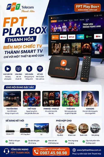 FPT PLAY BOX THANH HÓA – BIẾN MỌI CHIẾC TV THÀNH SMART TV CHỈ TRONG VÀI PHÚT