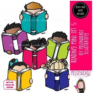 Reading clip art 5, Book clip art Mini