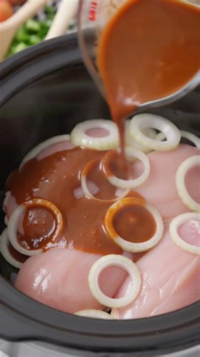 🍗🥣 Slow Cooker Shredded Chicken with Onion Gravy
