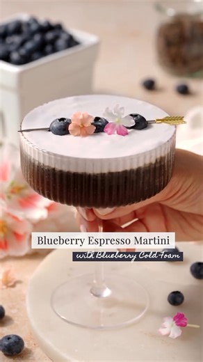 25 reactions | An espresso martini with a blueberry twist! 𢡄☕ This bold, buzzy cocktail gets a sweet twist with blueberry cold foam, proof that happy hour can have BIG flavor and even bigger vibes. Get the recipe: https://blueberry.org/recipes/espresso-martini-with-blueberry-cold-foam/. | Blueberries | Facebook