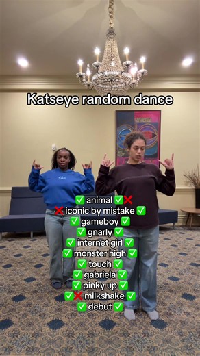 Katseye random dance — popular moves like Gnarly & Milkshake