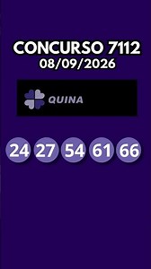 🟣QUINA 7112, VEJA OS NÚMEROS SORTEADOS NA QUINA DE HOJE #quinaacumulada