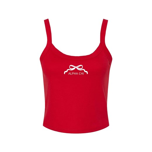 Alpha Chi Omega Tank Top: AXO Spaghetti Strap Ribbed Crop - Etsy Israel