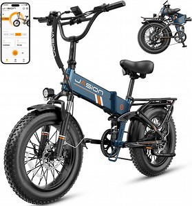 Jasion Hunter Pro Electric Bike for Adults, 1000W Folding Ebike with 48V 15AH Removable Battery, 20" x 4.0 Fat Tire Foldable Electric Bicycle, 80 Miles Range, App Control, UL 2849