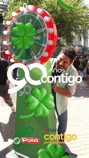 ¡90 años contigo! ✨ Gino salió a recorrer las calles de Santiago para celebrar un nuevo cumpleaños de Polla 🍀 Y la ruleta premió a quienes estaban inscritos en polla.cl 🖥️📱 ¿Qué estás esperando? 👀 La suerte podría llegar a tus manos 😍 | Chilevisión