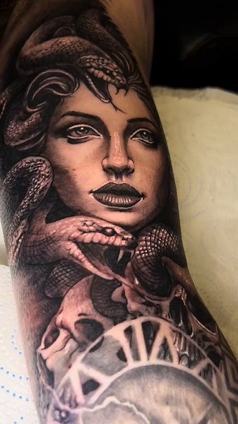 Medusa Tattoo: Greek Mythology Sleeve Progress