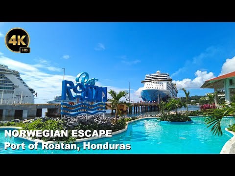 Walk Tour of Norwegian Escape Cruise at Port of Roatan, Honduras #tour #travel #cruise