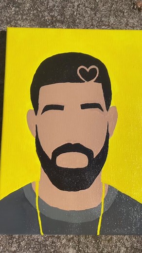Drake Cartoon Painting on Canvas | Black Art | CLB