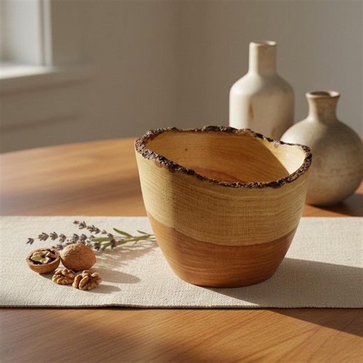 Live Edge Honey Locust, Hand Turned Bowl, Gold Colors - Etsy