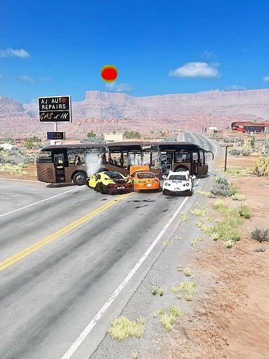 Realistic Highway Car Crashes #beamngdrive