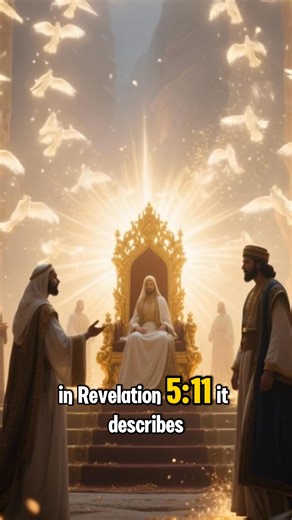 Did you know the Bible says the number of angels in heaven is too vast to count? Revelation 5:11 describes “myriads of myriads and thousands of thousands” of angels around God’s throne, showing that their number is beyond human calculation—an innumerable heavenly host. #BibleFact #Angels #Revelation511 #HeavenlyHost #Faith | Christian Religion