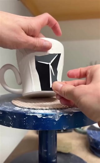 Positioning Vinyl Stencils on Pottery with Vinyl Transfer Paper