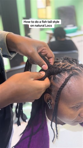 Have that fish tail style on your artificial/natural Locs #tutorialhowtostylefishtail#fishtailstyleonnaturallocs#howtostylenaturallocs#fishtailstyleonlocs