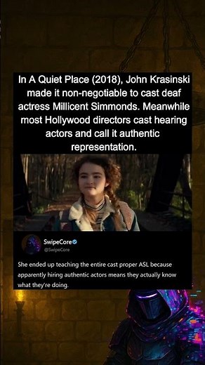 In A Quiet Place (2018), John Krasinski made casting a deaf actress non-negotiable