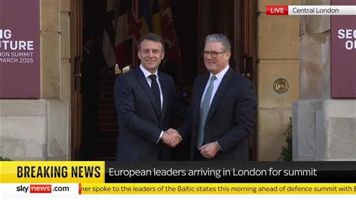 81K views · 2.4K reactions | French President Emmanuel Macron has just arrived at an international summit in central London, hosted by Sir Keir Starmer. Live updates on the Politics Hub ➡️ https://trib.al/upIBHUH  Sky 501, Virgin 602, Freeview 233 and YouTube | Sky News | Facebook