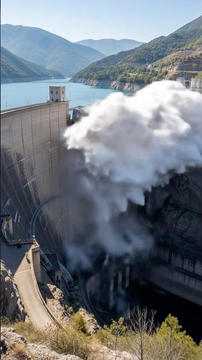 Massive dam wall explodes, unleashing a catastrophic flood #shorts #construction #damcollapse