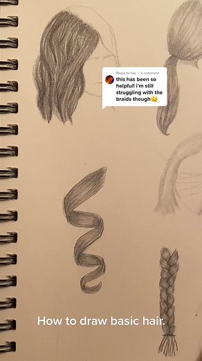 How to Draw Dark Wavy Hair, Straight Light Hair, Curls, and Braids Tutorial