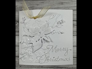 CAS White on White Tag Christmas Card with stunning twinkle!