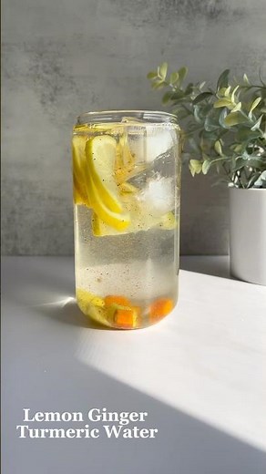 Lemon Ginger Turmeric Infused Water Recipe | Detox Water #shortsfeed #detoxwater #healthydrink