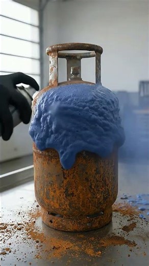 Rusty Gas Cylinder Restoration 😱 | Satisfying Rust Cleaning