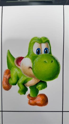 (WAIT FOR IT!) YOSHI!! “Day 3” of Drawing Mario characters for the movie! #shorts #art