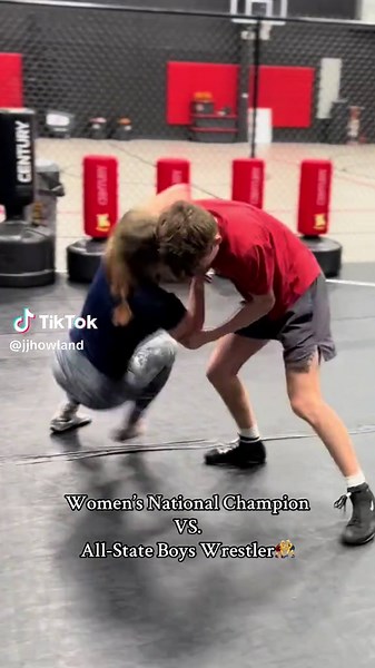 Women’s Wrestling Champion Training with All-State Wrestler