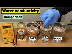 Tap water vs Pool water vs DMW water electrical conductivity test