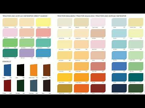 Tractor Emulsion catalogue / Asian paints shade Card / colour combination with a number