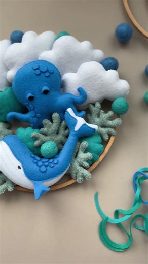Coastal Baby Mobile: Handmade Felt Ocean Nursery Decor - Etsy