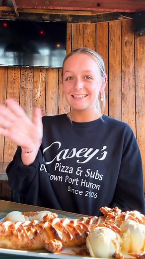 Warm apple pie wrapped in pizza dough, topped with ice cream, pecans, and caramel…your new fall favorite 🍎🍂✨ | Casey's