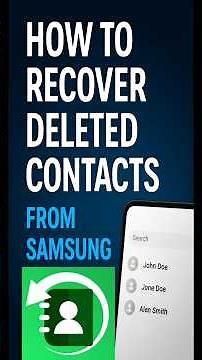 How to Recover Deleted Contacts from Samsung | #recoverdeletedcontacts2026