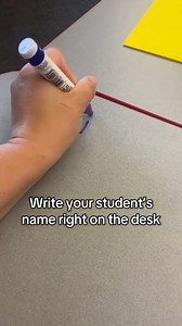 I have been using paint pens for my student’s desk for the last few years! I won’t go back to desk nameplates. This gives my desk a cleaner look! And it lasts! Only have to freshen them up mid school year.🤦🥰🎥Credit : cpaxton38(TikTok)🍎✏️ Like our page Rockstar Teacher Vibes for more teaching ideas and methods. A team of teachers sharing the highs, lows and honest aspects of teaching! #teacherhumor #primaryteacher #targetteachers #teacheroutfit #iteachmiddleschool #teacherlife #firstgradeteac