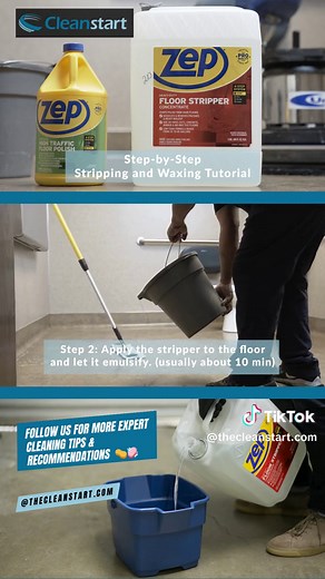 🌟 Floor Transformation! 🌟 Ready to take your floor cleaning skills to the next level? Check out our step-by-step stripping and waxing tutorial! Here's a sneak peek at the 8 steps: 1️⃣ Mix the stripper. 2️⃣ Apply & emulsify. 3️⃣ Machine Scrub. 4️⃣ Remove old wax. 5️⃣ Wet Vacuum. 6️⃣ Rinse. 7️⃣ Dry. 8️⃣ Apply Wax. Follow us for more tutorials like this! 💃🕺 #Cleanstart #floorcleaning #diycleaning #cleaninghacks #waxing #stripping