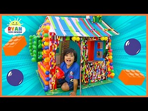 Ryan Pretend Play with Lego and Color Balls Box Fort Playhouse! - Videos For Kids