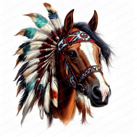 16 Stunning Horse Clipart | Native American Horse Clipart | Printable Watercolor Clipart | High Quality Jpgs | Paper Craft | Junk Journal - Etsy
