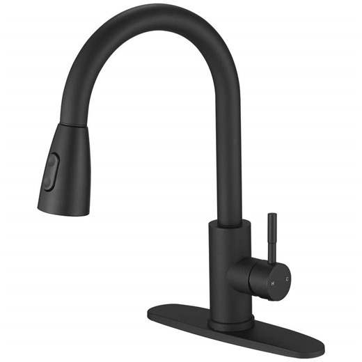 Check The Home Depot's Q&A Before Buying: BATHADORE Single Handle Pull Down Sprayer Kitchen Faucet Commercial Kitchen Sink Faucets for RV, Laundry, Bar in Black